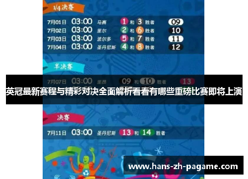 英冠最新赛程与精彩对决全面解析看看有哪些重磅比赛即将上演 英冠最新赛程与精彩对决全面解析看看有哪些重磅比赛即将上演